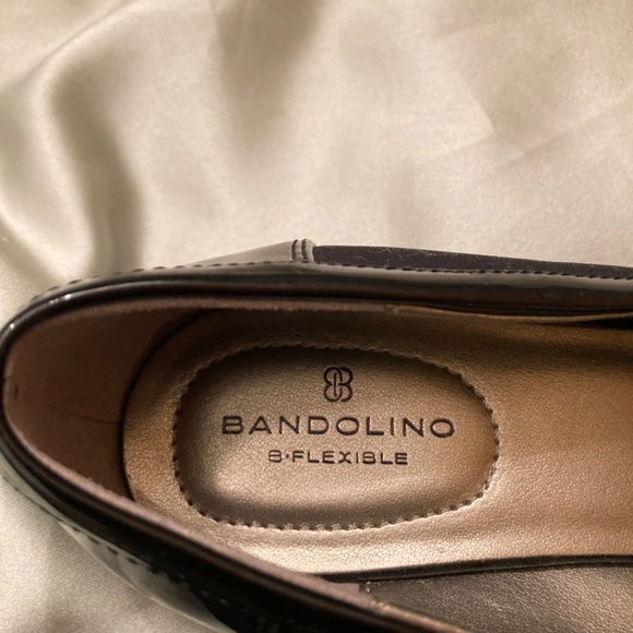 Bandolino Latera Black Wedge Slip-On Loafer Flats Faux Leather Size 6 VGUC - Picture 6 of 14